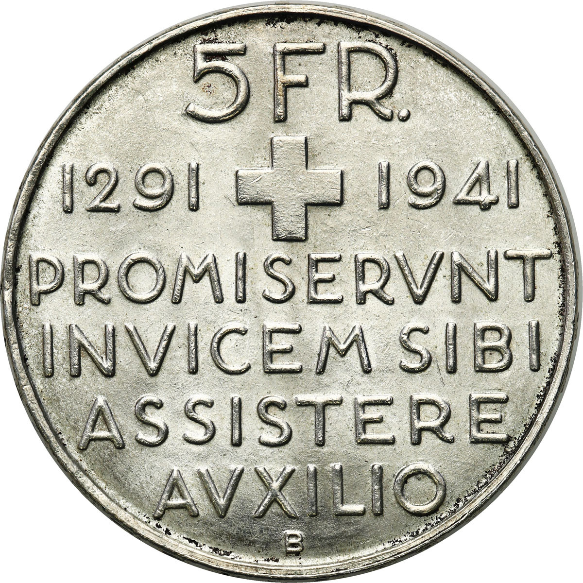 Szwajcaria. 5 franków 1941 B, Berno